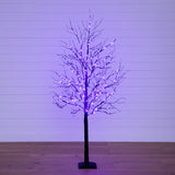 6’ Pre-Lit Halloween Deluxe Black Twig Artificial Tree with 156 Orange & Purple LED Lights-Tree-Parc Decor
