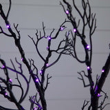 6’ Pre-Lit Halloween Minimalist Twig Artificial Fall Tree with 320 Orange & Purple LED Lights-Tree-Parc Decor