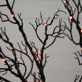 6’ Pre-Lit Halloween Minimalist Twig Artificial Fall Tree with 320 Orange & Purple LED Lights-Tree-Parc Decor