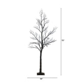 6’ Pre-Lit Halloween Minimalist Twig Artificial Fall Tree with 320 Orange & Purple LED Lights-Tree-Parc Decor