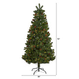 6' Rocky Mountain Spruce Artificial Christmas Tree with Pinecones and 250 Clear LED Lights-Christmas Tree-Parc Decor