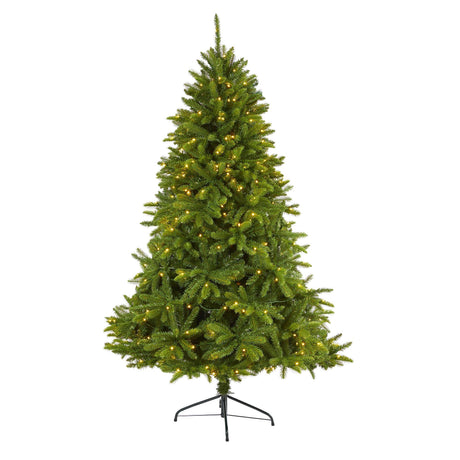 6’ Sierra Spruce “Natural Look” Artificial Christmas Tree with 300 Clear LED Lights and 1357 Bendable Branches-Christmas Tree-Parc Decor