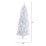6’ Slim White Artificial Christmas Tree with 743 Bendable Branches-Christmas Tree-Parc Decor