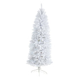 6’ Slim White Artificial Christmas Tree with 743 Bendable Branches-Christmas Tree-Parc Decor