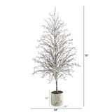 6’ Snowed Twig Artificial Christmas Tree in Decorative Planter-Christmas Tree-Parc Decor