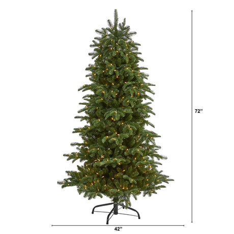 6’ South Carolina Fir Artificial Christmas Tree with 450 Clear Lights and 1598 Bendable Branches-Christmas Tree-Parc Decor