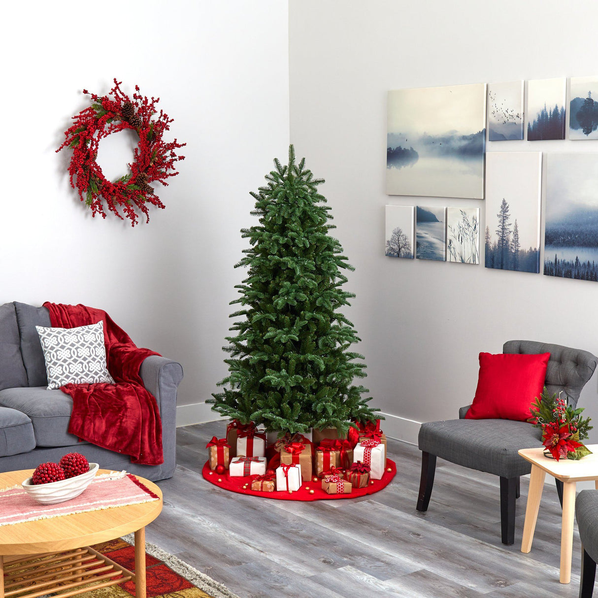 6’ South Carolina Fir Artificial Christmas Tree with 450 Clear Lights and 1598 Bendable Branches-Christmas Tree-Parc Decor