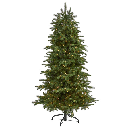 6’ South Carolina Fir Artificial Christmas Tree with 450 Clear Lights and 1598 Bendable Branches-Christmas Tree-Parc Decor
