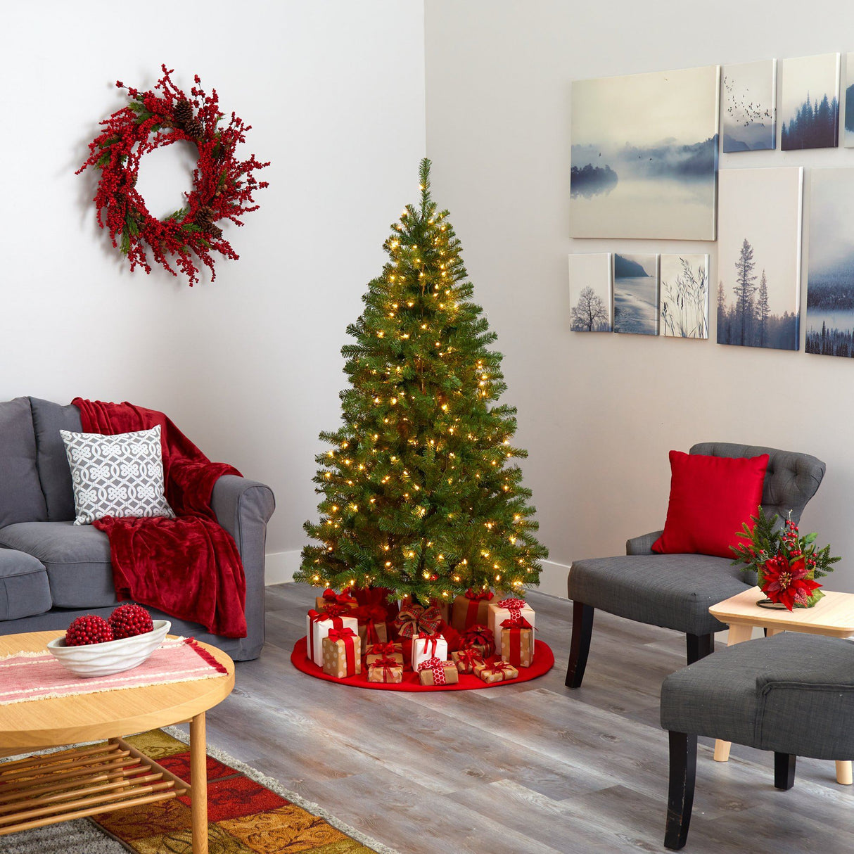 6' Springfield Artificial Christmas Tree with 300 Warm Clear Lights and 596 Tips-Christmas Tree-Parc Decor