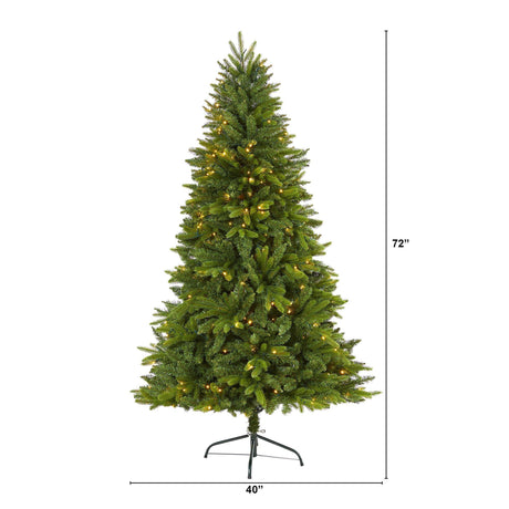 6' Sun Valley Fir Artificial Christmas Tree with 300 Clear LED Lights-Christmas Tree-Parc Decor