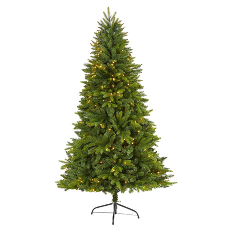 6' Sun Valley Fir Artificial Christmas Tree with 300 Clear LED Lights-Christmas Tree-Parc Decor