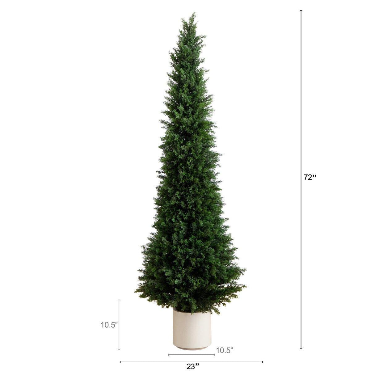 6’ UV Resistant Artificial Cedar Tree in Decorative White Planter (Indoor/Outdoor)-Tree-Parc Decor