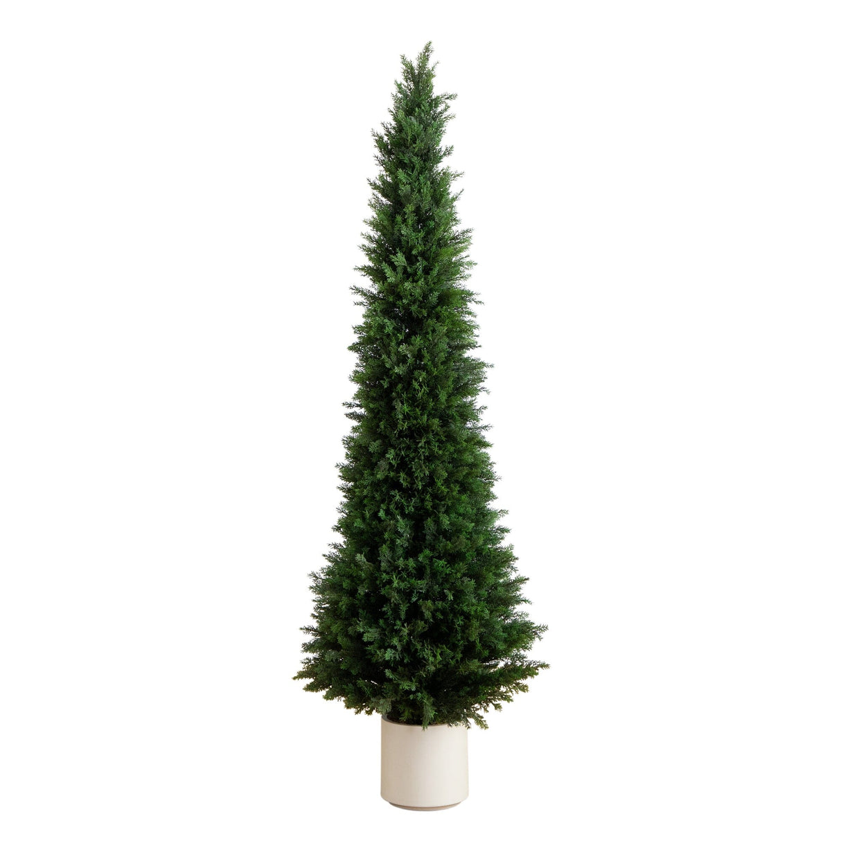 6’ UV Resistant Artificial Cedar Tree in Decorative White Planter (Indoor/Outdoor)-Tree-Parc Decor