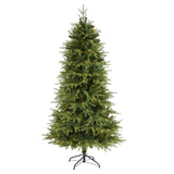 6’ Vancouver Fir “Natural Look” Artificial Christmas Tree with 350 Clear LED Lights and 1870 Bendable Branches-Christmas Tree-Parc Decor