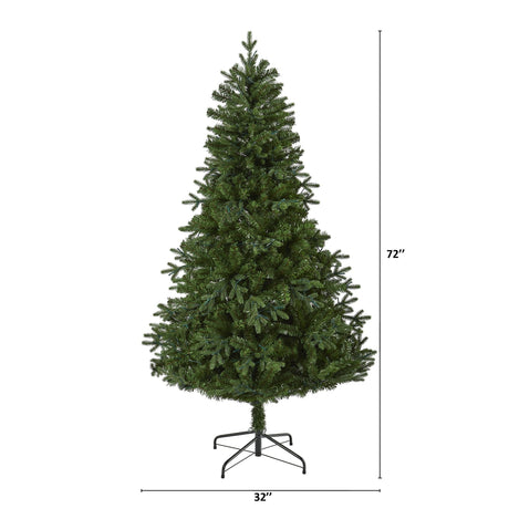 6' Vermont Fir Artificial Christmas Tree with 250 Clear LED Lights-Christmas Tree-Parc Decor