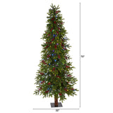 6' Victoria Fir Artificial Christmas Tree with 250 Multi-Color (Multifunction) LED Lights, Berries and 415 Bendable Branches-Christmas Tree-Parc Decor