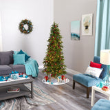 6' Victoria Fir Artificial Christmas Tree with 250 Multi-Color (Multifunction) LED Lights, Berries and 415 Bendable Branches-Christmas Tree-Parc Decor