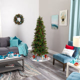 6' Victoria Fir Artificial Christmas Tree with 250 Multi-Color (Multifunction) LED Lights, Berries and 415 Bendable Branches-Christmas Tree-Parc Decor