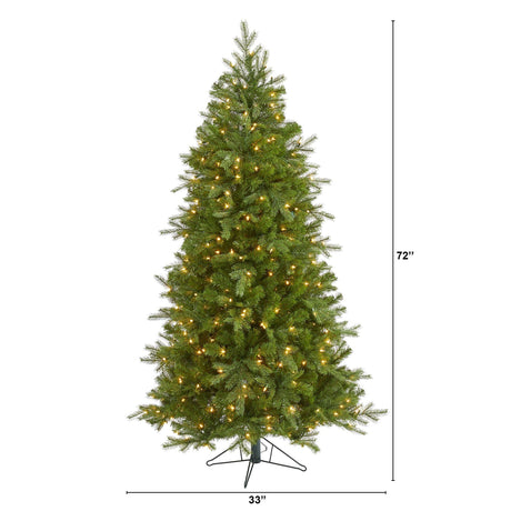 6' Vienna Fir Artificial Christmas Tree with 400 Warm White Lights and 843 Bendable Branches-Christmas Tree-Parc Decor