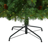 6’ West Virginia Full Bodied Mixed Pine Artificial Christmas Tree with 300 Clear LED Lights and Pine Cones-Christmas Tree-Parc Decor