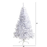 6’ White Artificial Christmas Tree with 680 Bendable Branches and 250 Clear LED Lights-Christmas Tree-Parc Decor