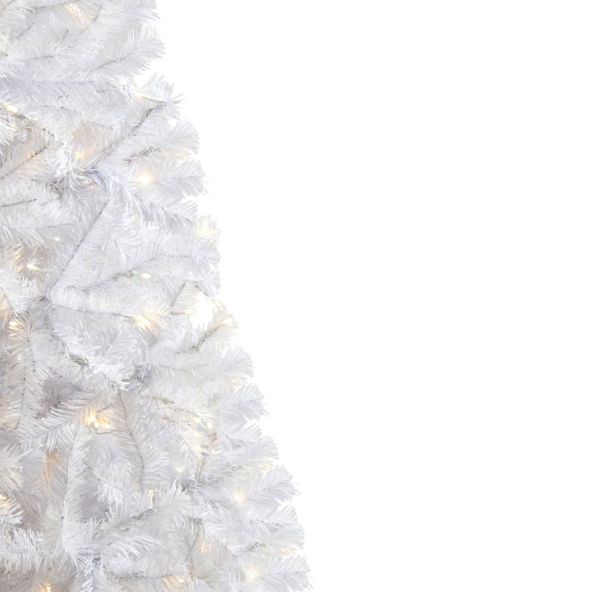 6’ White Artificial Christmas Tree with 680 Bendable Branches and 250 Clear LED Lights-Christmas Tree-Parc Decor