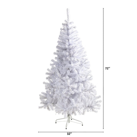 6' White Artificial Christmas Tree with 680 Bendable Branches-Christmas Tree-Parc Decor