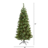 6’ White Mountain Pine Artificial Christmas Tree with 477 Bendable Branches-Christmas Tree-Parc Decor
