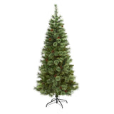 6’ White Mountain Pine Artificial Christmas Tree with 477 Bendable Branches-Christmas Tree-Parc Decor