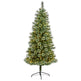 6’ Wisconsin Slim Snow Tip Pine Artificial Christmas Tree with 300 Clear LED Lights-Christmas Tree-Parc Decor