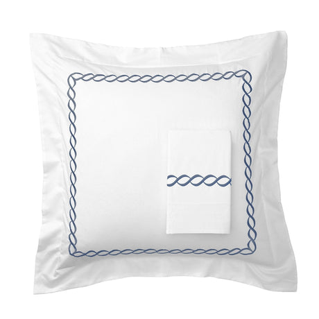 600 Thread Count Rope Embroidered Euro Sham Pairs-Parc Decor