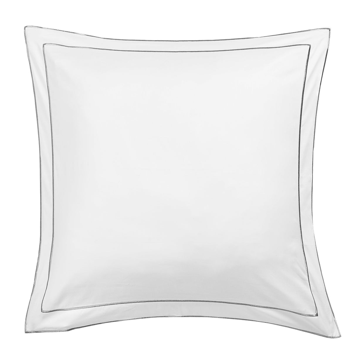 600 Thread Count Framed Sateen Embroidered Cotton Euro Sham Pair-Pillowcase-Parc Decor