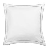 600 Thread Count Framed Sateen Embroidered Cotton Euro Sham Pair-Pillowcase-Parc Decor