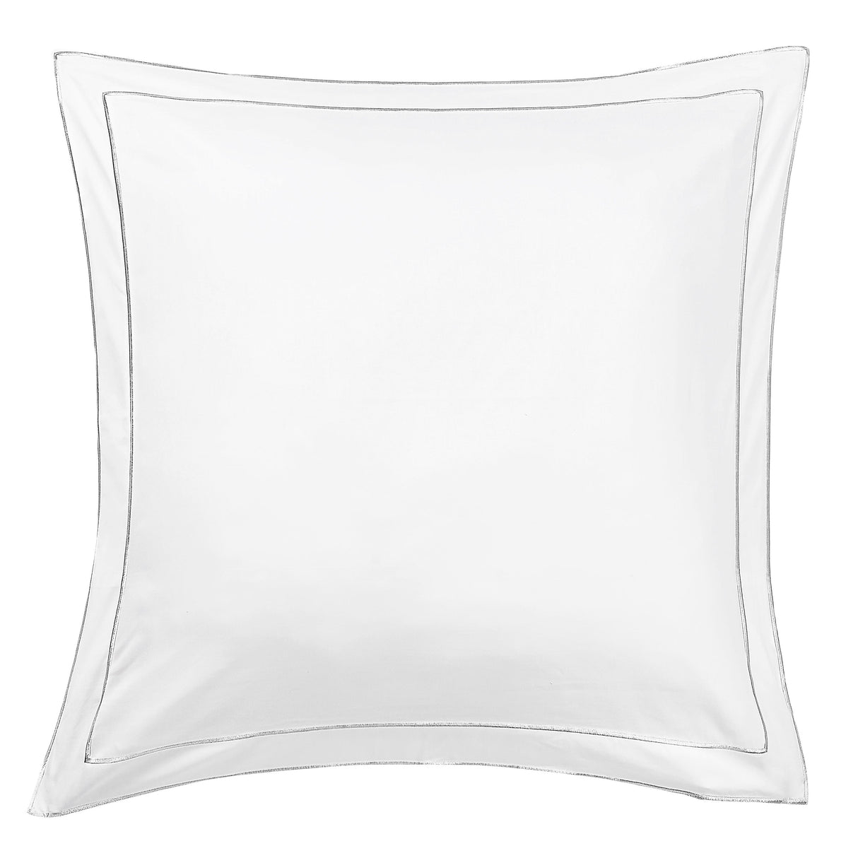 600 Thread Count Framed Sateen Embroidered Cotton Euro Sham Pair-Pillowcase-Parc Decor