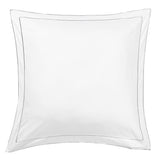 600 Thread Count Framed Sateen Embroidered Cotton Euro Sham Pair-Pillowcase-Parc Decor