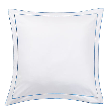 600 Thread Count Framed Sateen Embroidered Cotton Euro Sham Pair-Pillowcase-Parc Decor