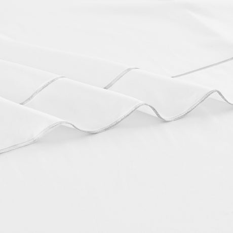 600 Thread Count Framed Sateen Embroidered Cotton Pillowcase Pair
