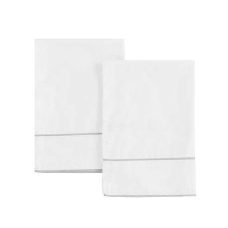 600 Thread Count Framed Sateen Embroidered Cotton Pillowcase Pair-Pillowcase-Parc Decor