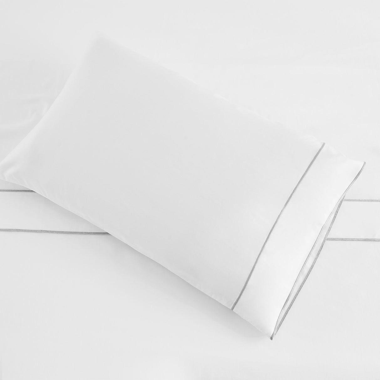 600 Thread Count Framed Sateen Embroidered Cotton Pillowcase Pair-Pillowcase-Parc Decor