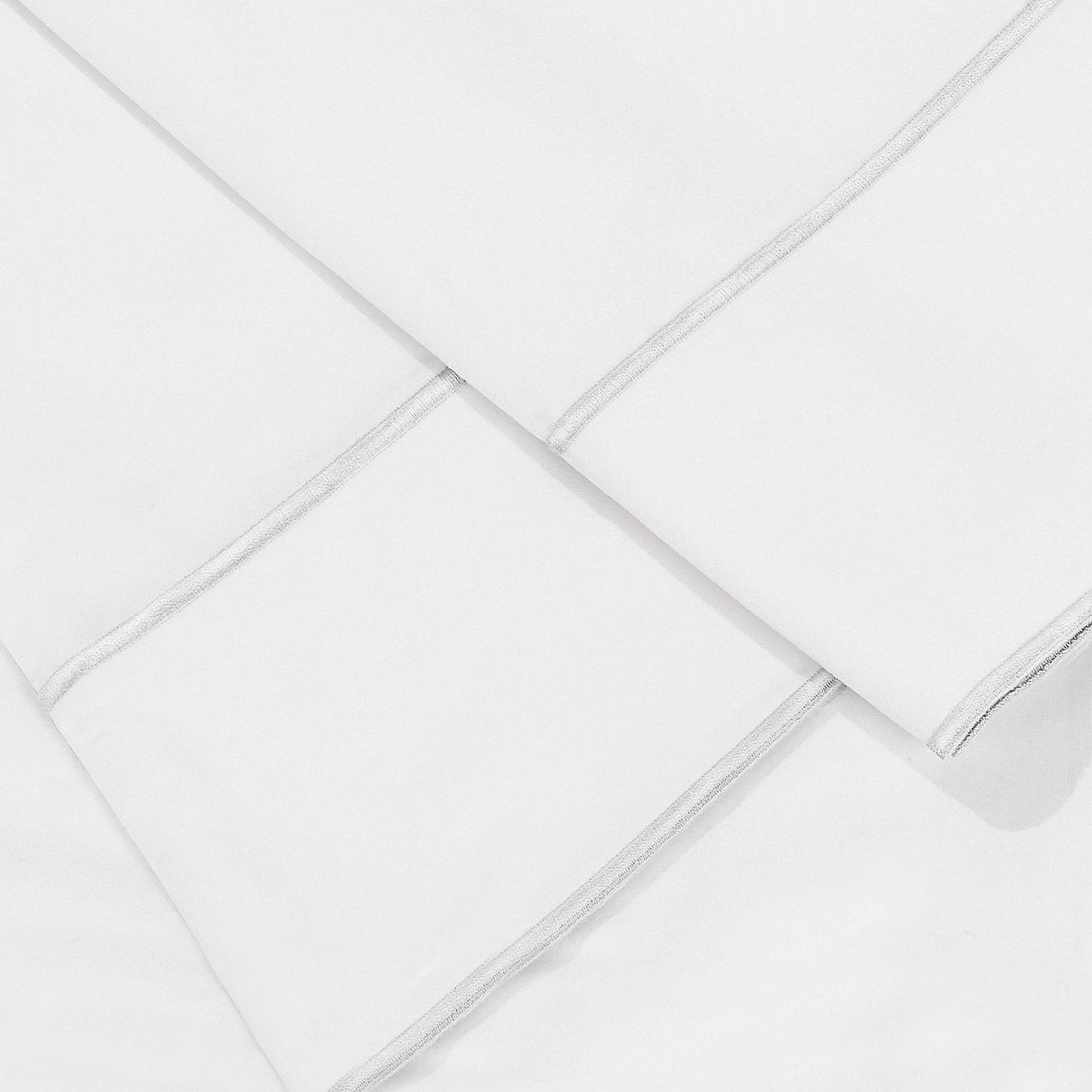 600 Thread Count Framed Sateen Embroidered Cotton Pillowcase Pair-Pillowcase-Parc Decor