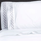 600 Thread Count Rope Embroidered Pillowcase Pair