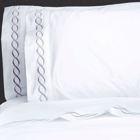 600 Thread Count Rope Embroidered Pillowcase Pair-Pillow Case-Parc Decor