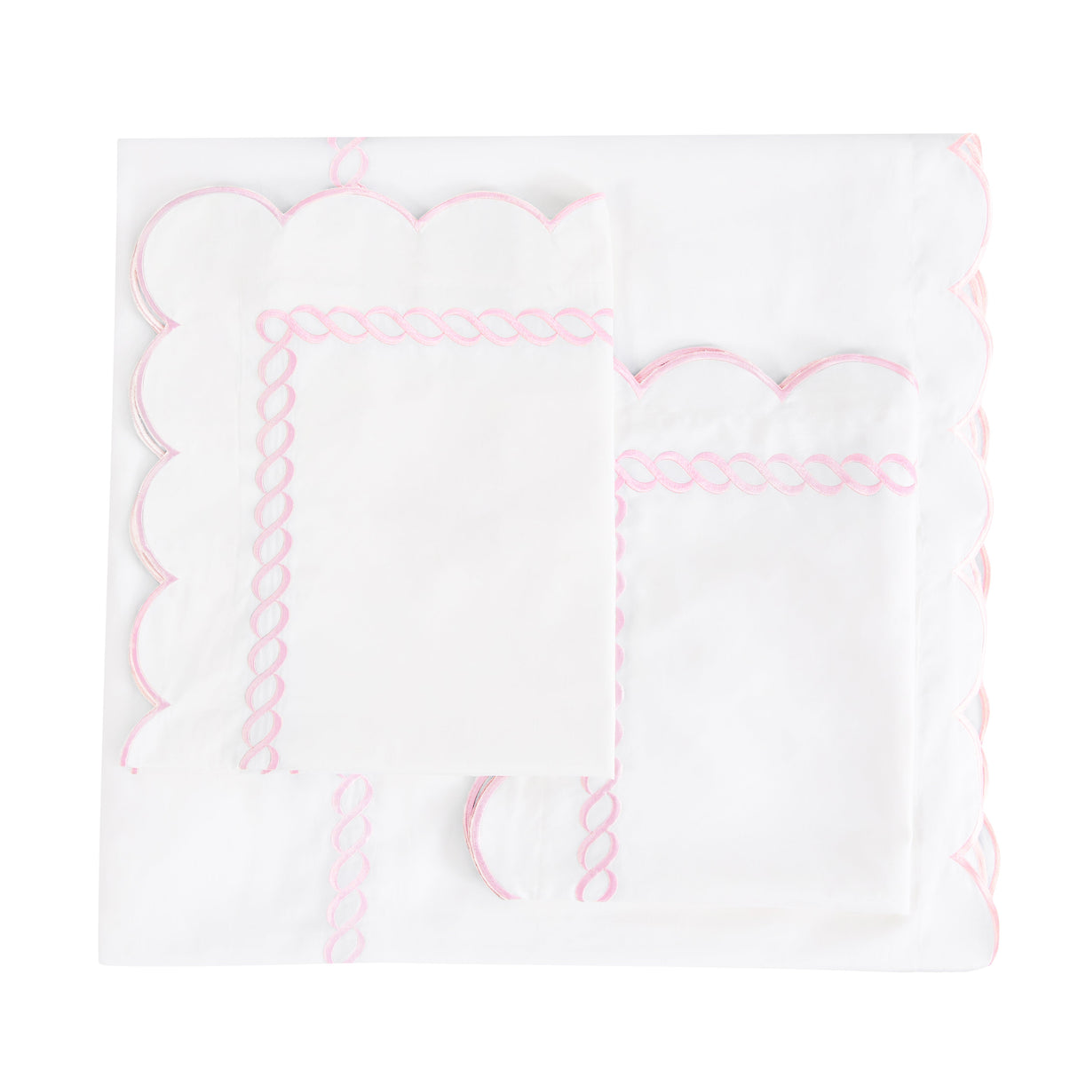 Juego de funda nórdica de algodón bordado con cordón festoneado de 600 hilos