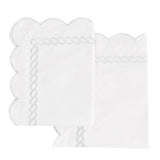 600 Thread Count Scallop Rope Embroidered Cotton Euro Sham Pair