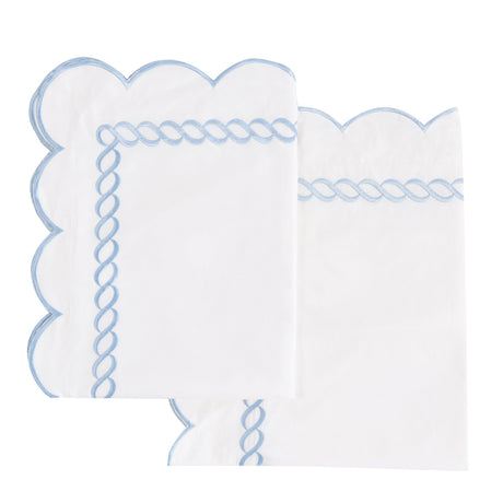 600 Thread Count Scallop Rope Embroidered Cotton Euro Sham Pair
