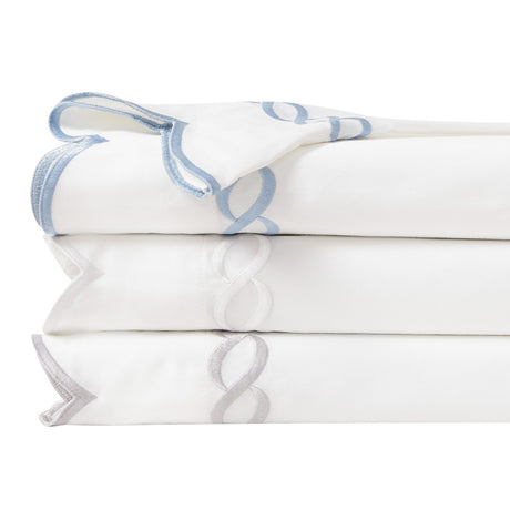 600 Thread Count Scallop Rope Embroidered Cotton Pillowcase Pair