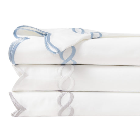 600 Thread Count Scallop Rope Embroidered Cotton Pillowcase Pair-Pillowcase-Parc Decor