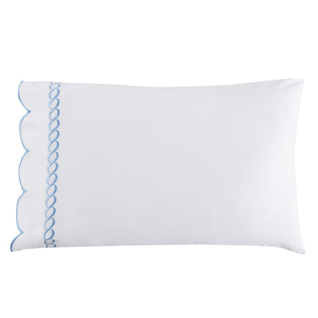 600 Thread Count Scallop Rope Embroidered Cotton Pillowcase Pair-Pillowcase-Parc Decor