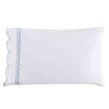 600 Thread Count Scallop Rope Embroidered Cotton Pillowcase Pair