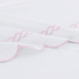 600 Thread Count Scallop Rope Embroidered Cotton Sheet Set